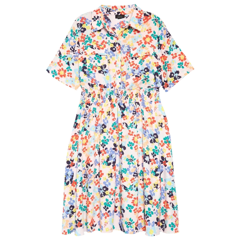 NWOT Halogen Floral Smocked Utility Dress